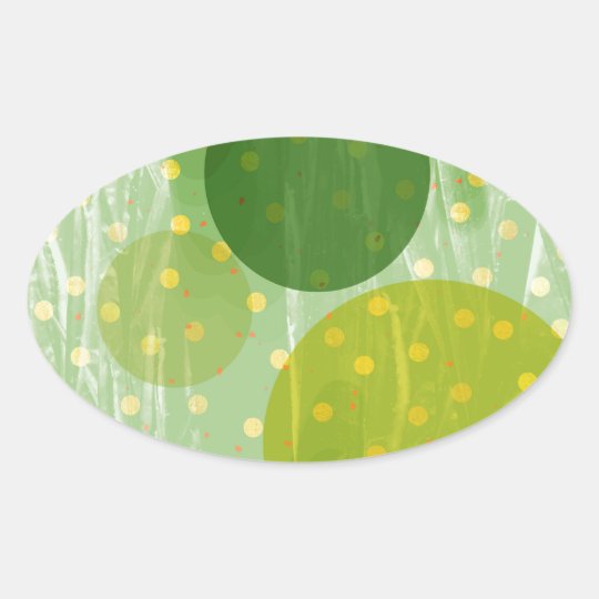 Abstract Dots Design Oval Sticker