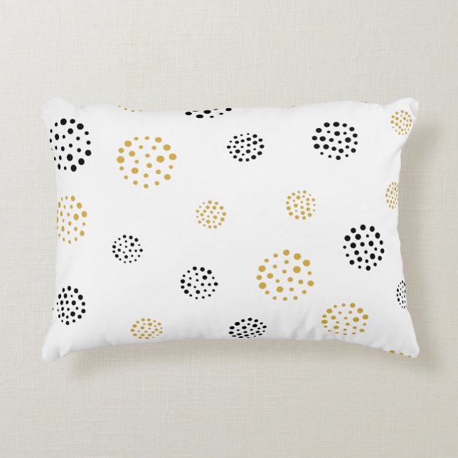 Abstract dots gold and grey pattern decorative cushion (Front)
