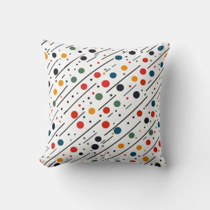 Abstract Dots Lines Kids Throw Pillow