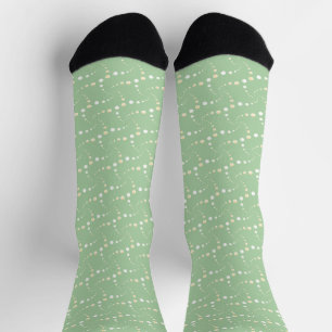 Abstract Dotted Pattern on Light Green Socks