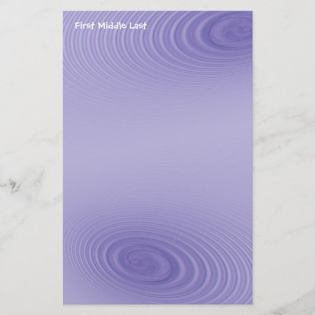 Abstract Double Purple Swirls Custom Stationery (Front)