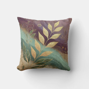 Abstract DoubleShade Golden Leaf Art Style 23 Cushion