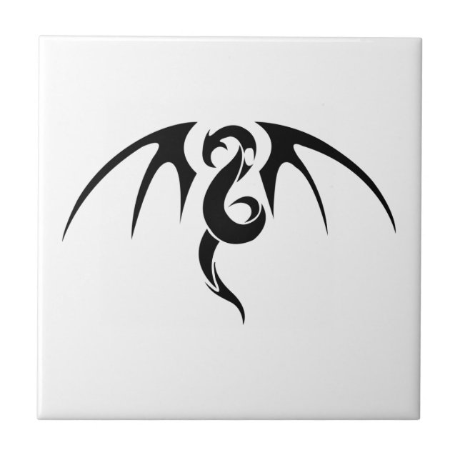 Abstract dragon art ceramic tile (Front)