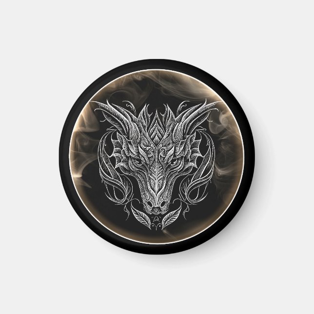 Abstract Dragon Head in Aesthetic  Magnet (Front)