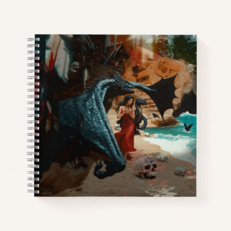 Abstract Dragon Skull Occult Dark Witchy AI Art Notebook