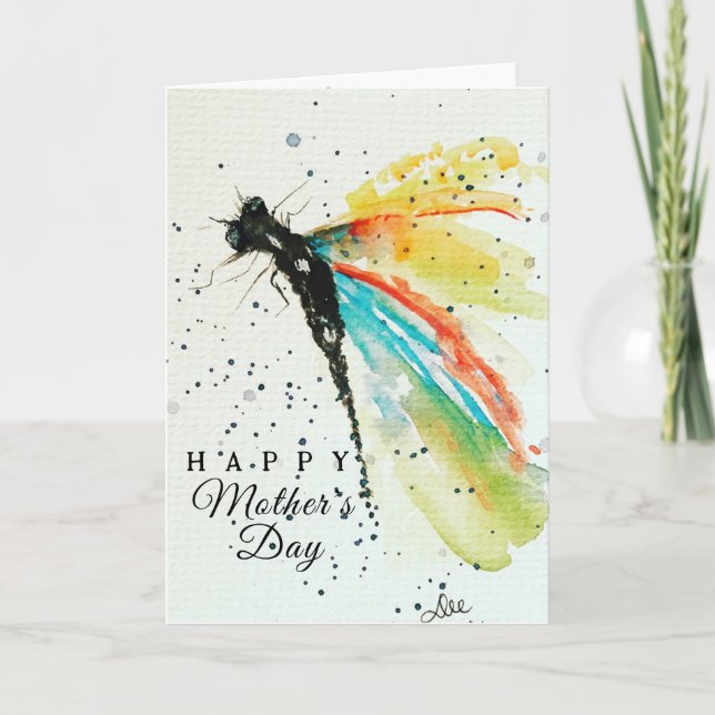  Abstract Dragonfly Mother's Day Card (Front)