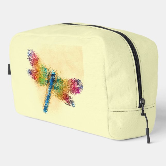 Abstract Dragonfly Multicolored Digital Art Dopp Kit (Right Corner)