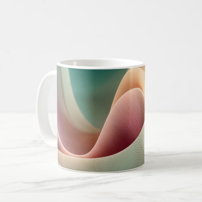 Abstract Drapery with Pastel Gradient Flow Coffee Mug (Front Left)