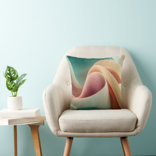 Abstract Drapery with Pastel Gradient Flow Cushion