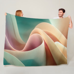Abstract Drapery with Pastel Gradient Flow Fleece Blanket