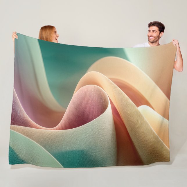 Abstract Drapery with Pastel Gradient Flow Fleece Blanket (In Situ)