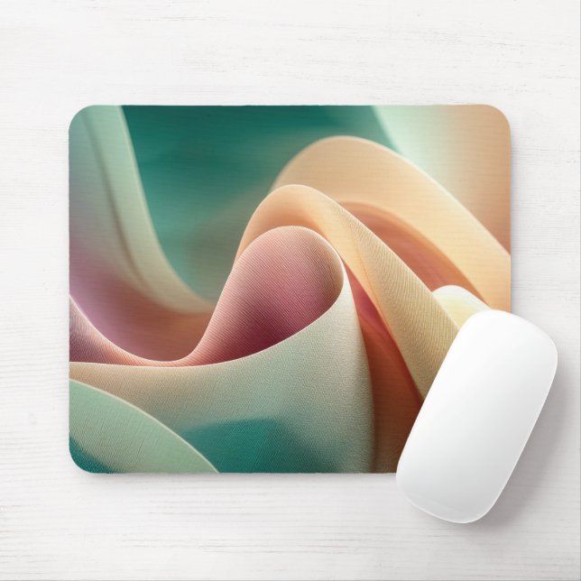 Abstract Drapery with Pastel Gradient Flow Mouse Pad (With Mouse)