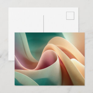 Abstract Drapery with Pastel Gradient Flow Postcard