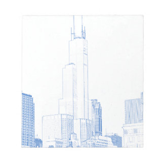 Abstract Drawing of Chicago No1 Notepad