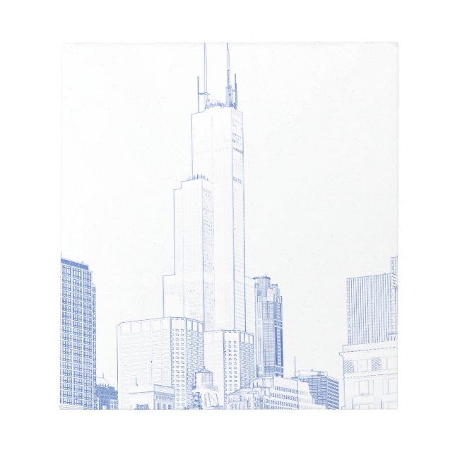 Abstract Drawing of Chicago No1 Notepad (Front)