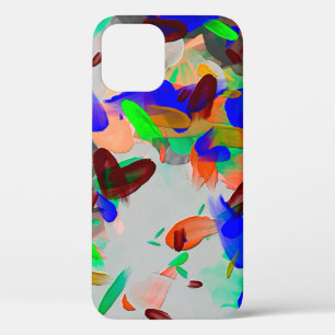 Abstract drawing texture with chaotic real paint b iPhone 12 case
