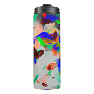 Abstract drawing texture with chaotic real paint b thermal tumbler