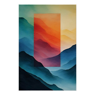 Abstract Dream Mountains Poster