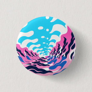 Abstract Dream Wave – Vibrant Surreal Flow 3 Cm Round Badge