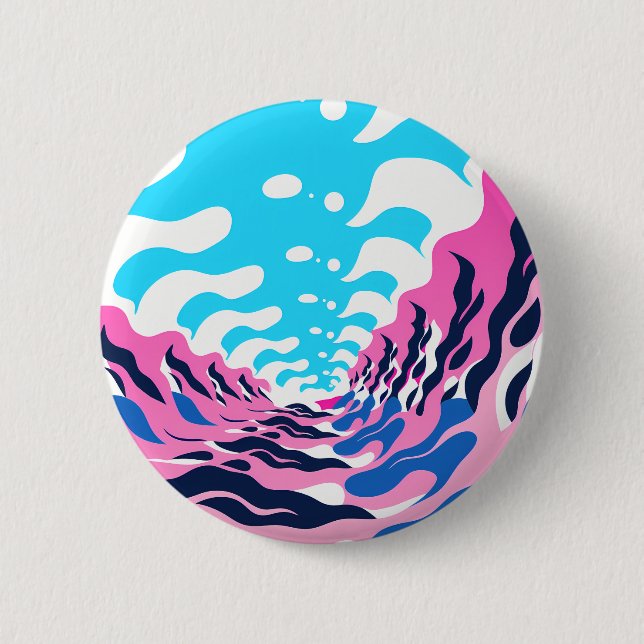 Abstract Dream Wave – Vibrant Surreal Flow 6 Cm Round Badge (Front)