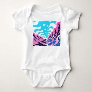 Abstract Dream Wave – Vibrant Surreal Flow Baby Bodysuit