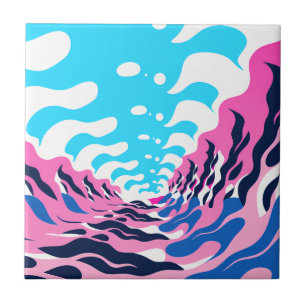 Abstract Dream Wave – Vibrant Surreal Flow Ceramic Tile
