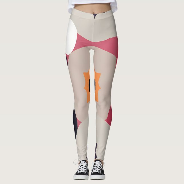 Abstract Dream Wave – Vibrant Surreal Flow Leggings (Front)