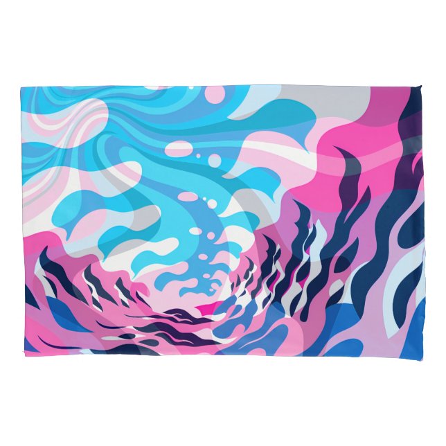Abstract Dream Wave – Vibrant Surreal Flow Pillowcase (Front)