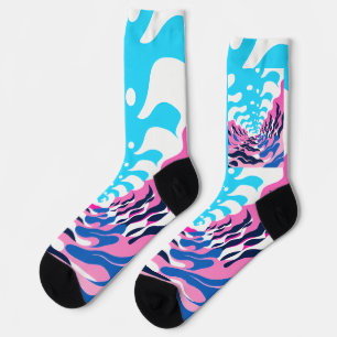 Abstract Dream Wave – Vibrant Surreal Flow Socks