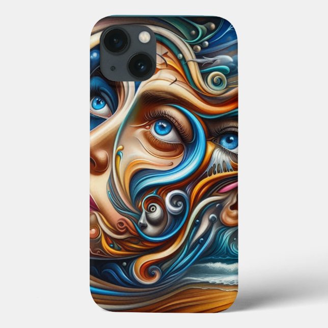 Abstract Dreamscape Ocean Serenity & Cosmic Wonder Case-Mate iPhone Case (Back)