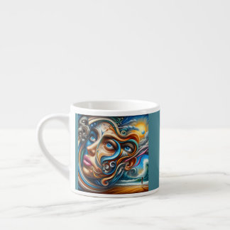 Abstract Dreamscape Ocean Serenity & Cosmic Wonder Espresso Cup