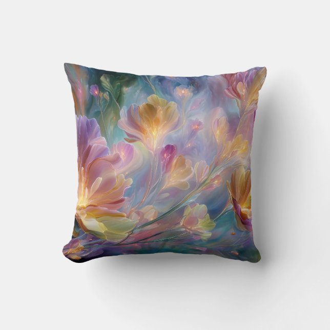 Abstract dreamy floral garden  cushion (Front)