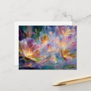 Abstract dreamy floral garden  postcard