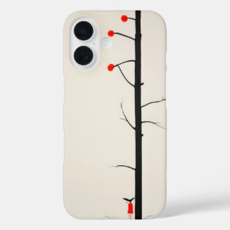 Abstract dreamy little red girl and a tree cover