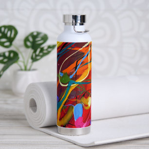 Abstract Drip Paint Water Bottle
