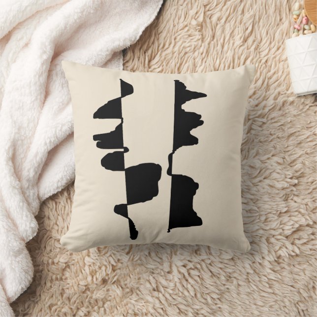 Abstract Dual-Faced Decorative Pillow - Ecru (Blanket)