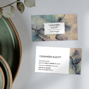 Abstract Dusty Blue Purple Alcohol Ink Liquid Art Business Card