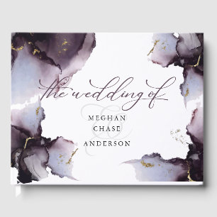 Abstract Dusty Heather Amethyst  Geode Guest Book