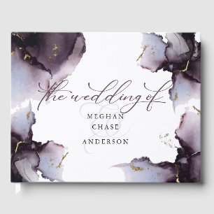 Abstract Dusty Heather Amethyst  Geode Guest Book