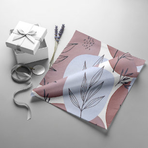 Abstract Dusty Rose and Sage Green Botanical Patte Tissue Paper