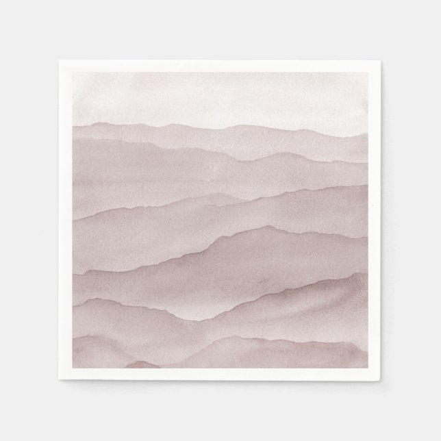 Abstract dusty rose mountains wedding  napkin (Front)
