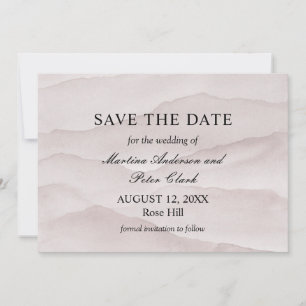 Abstract dusty rose mountains wedding save the date