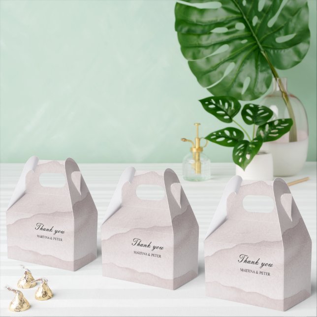 Abstract dusty rose personalized wedding  favour box (Multiple)