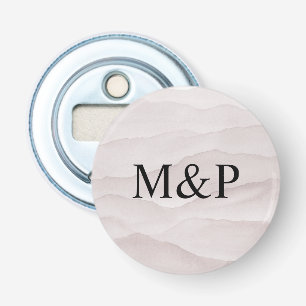 Abstract dusty rose wedding monograms bottle opener