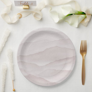 Abstract dusty rose wedding paper plate