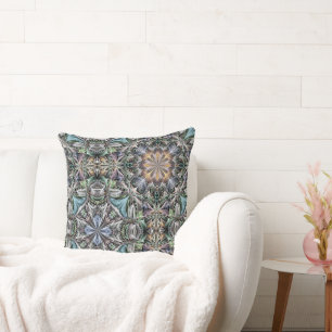 Abstract Dusty Succulent Garden Rosette Pattern Cushion