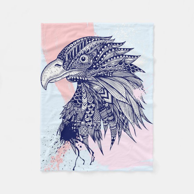 Abstract Eagle Fleece Blanket (Front)