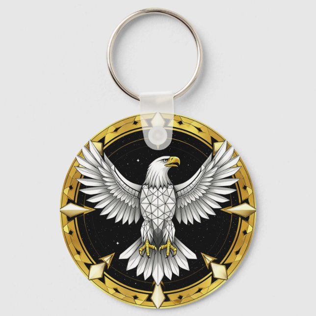 Abstract Eagle Spreading Wings Key Ring (Front)