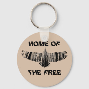 Abstract Eagle Tree Silhouettes Home Of The Free   Key Ring