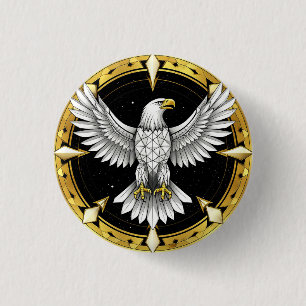🦅Abstract Eagle Wings Geometric Freedom 3 Cm Round Badge